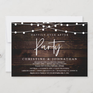 Happily Ever After party, String Lights Elopement Invitation