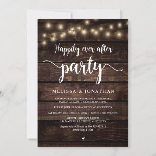 Happily Ever After Party,  String Lights Reception Invitation