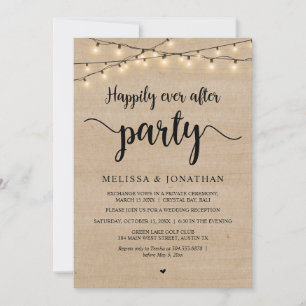 Happily Ever After Party,  String Lights Reception Invitation