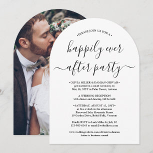 Happily Ever After Party Wedding Celebration Photo Invitation