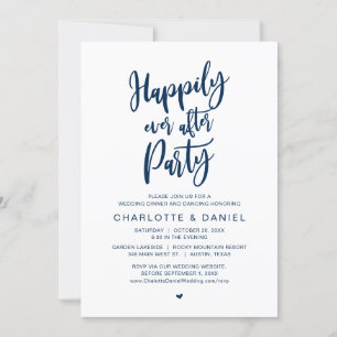 Happily Ever After Party, Wedding Dinner Dancing Invitation