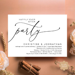 Happily Ever After Party, Wedding Dinner Dancing Invitation