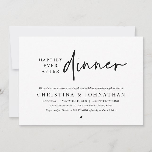 Happily Ever After Party Wedding Dinner Dancing Invitation (Front)