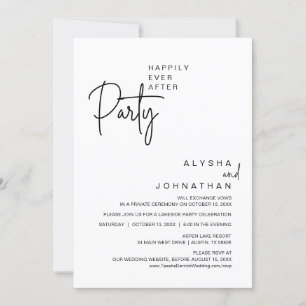 Happily Ever After Party, Wedding Dinner Invitation