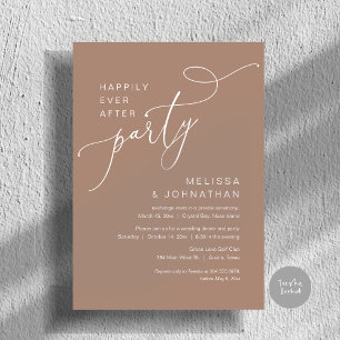 Happily Ever After Party, Wedding Dinner, Taupe Invitation