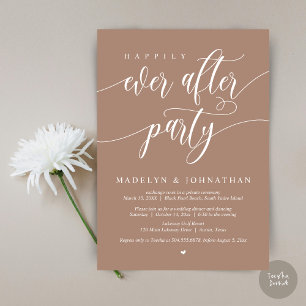 Happily Ever After Party Wedding Dinner, Taupe Invitation