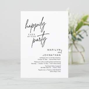 Happily Ever After Party Wedding Elopement Dinner Invitation