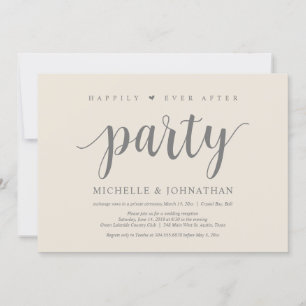 Happily ever after party, wedding elopement Dinner Invitation
