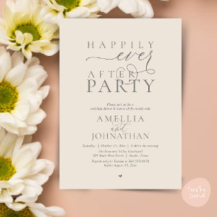 Happily Ever After Party Wedding Elopement Dinner Invitation