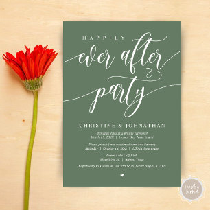 Happily Ever After Party, Wedding Elopement Dinner Invitation