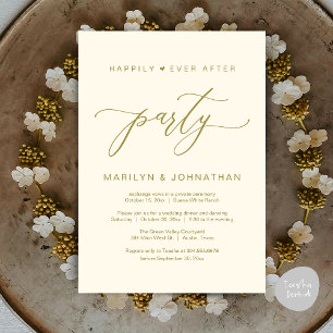 Happily Ever After Party Wedding Elopement Dinner Invitation