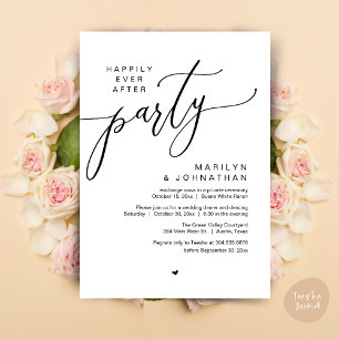 Happily Ever After Party Wedding Elopement Dinner Invitation