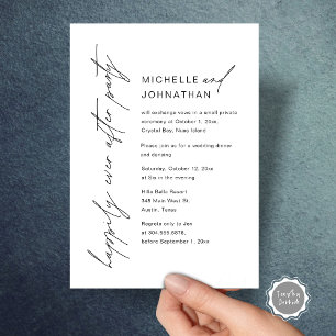 Happily Ever After Party, Wedding Elopement Dinner Invitation