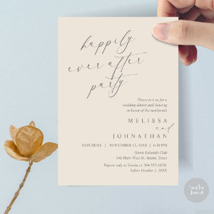 Happily Ever After Party, Wedding Elopement Dinner Invitation