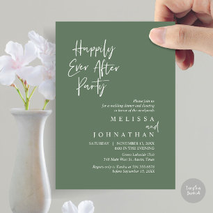 Happily Ever after Party, Wedding Elopement Dinner Invitation