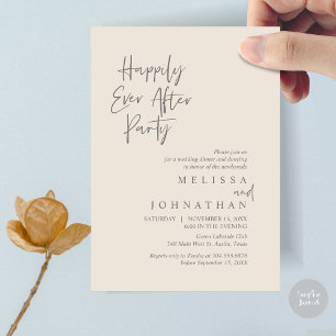 Happily Ever after Party, Wedding Elopement Dinner Invitation