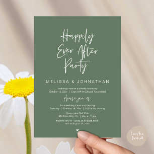 Happily Ever After Party, Wedding Elopement Dinner Invitation