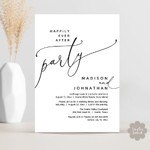 Happily Ever After Party Wedding Elopement Dinner Invitation