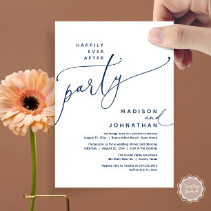 Happily Ever After Party Wedding Elopement Dinner Invitation