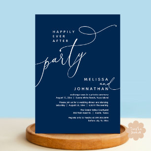 Happily Ever After Party Wedding Elopement Dinner Invitation