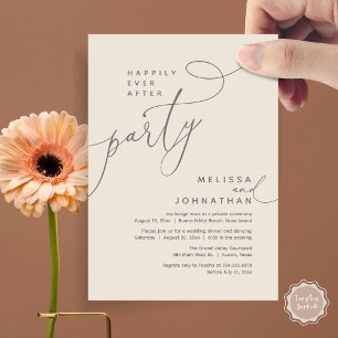 Happily Ever After Party Wedding Elopement Dinner Invitation