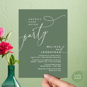 Happily Ever After Party Wedding Elopement Dinner Invitation