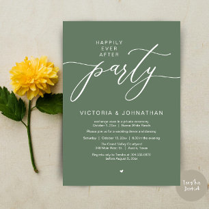 Happily Ever After Party Wedding Elopement Dinner Invitation