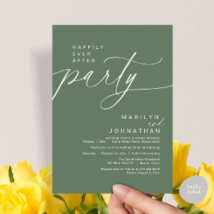 Happily Ever After Party Wedding Elopement Dinner Invitation