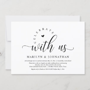 Happily Ever After Party, Wedding Elopement Dinner Invitation