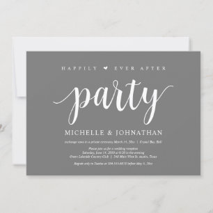 Happily ever after party, wedding elopement invitation