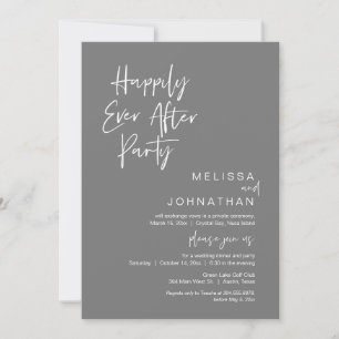 Happily Ever After Party, Wedding Elopement Invitation