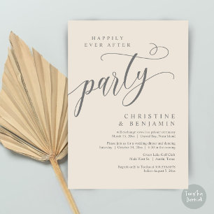 Happily Ever After Party, Wedding Elopement Invitation