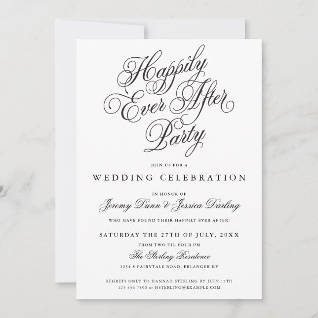 Happily Ever After Party Wedding Invitations (Front)