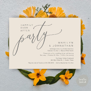 Happily Ever After Party Wedding Reception Dinner Invitation
