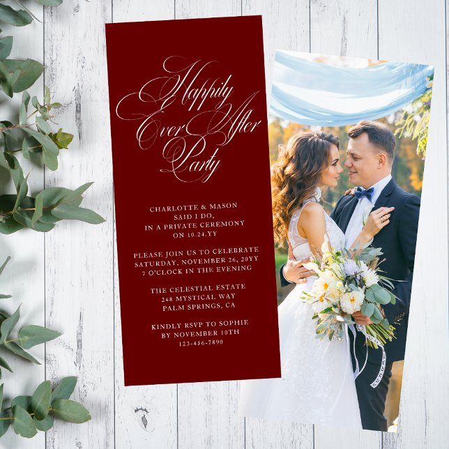 Happily Ever After Party Wedding Reception Elegant Invitation (Creator Uploaded)
