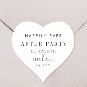 Happily Ever After Party Wedding Reception Heart Sticker