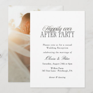 Happily Ever After Party Wedding Reception Invitation