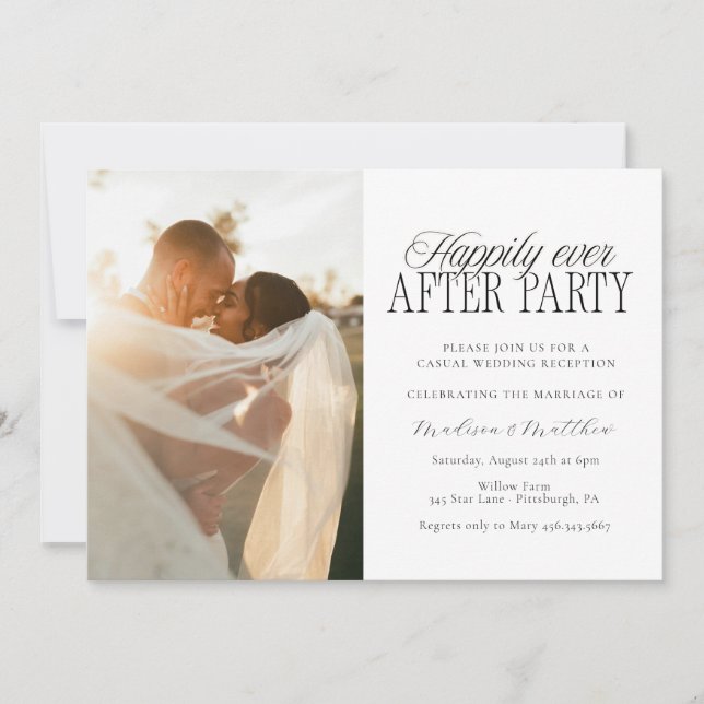 Happily Ever After Party Wedding Reception Invitation (Front)