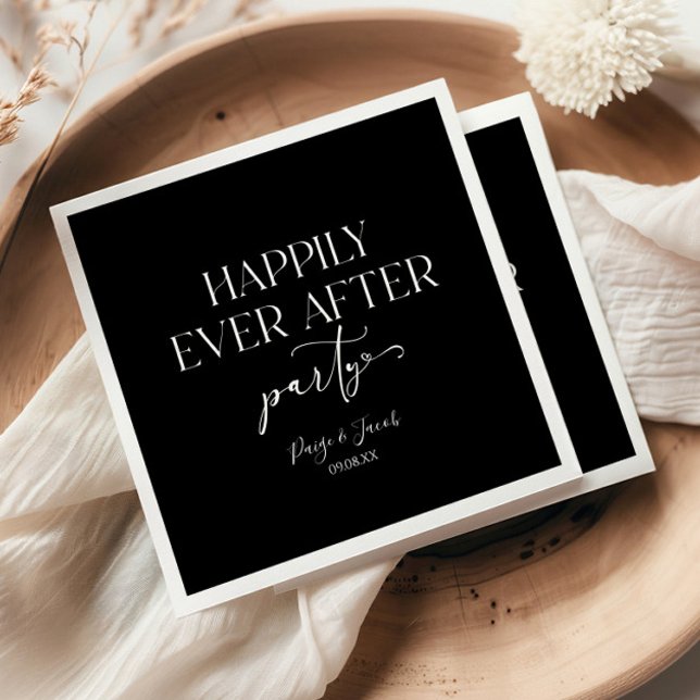 Happily Ever After Party Wedding Reception Napkin (Creator Uploaded)