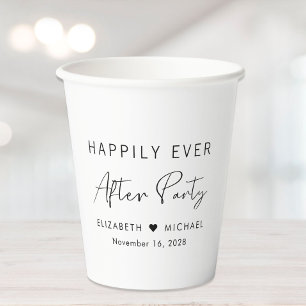 Happily Ever After Party Wedding Reception Paper Cups