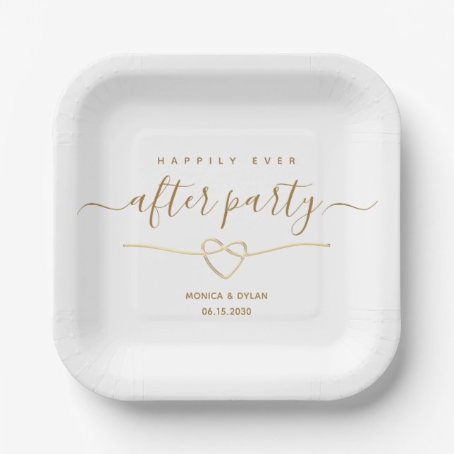 Happily Ever After Party Wedding Reception Paper Plate (Front)
