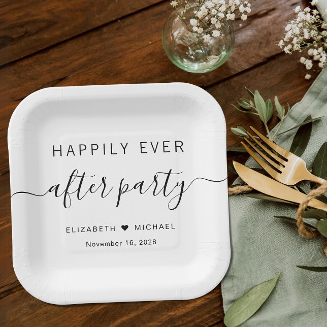 Happily Ever After Party Wedding Reception Paper Plate (Creator Uploaded)
