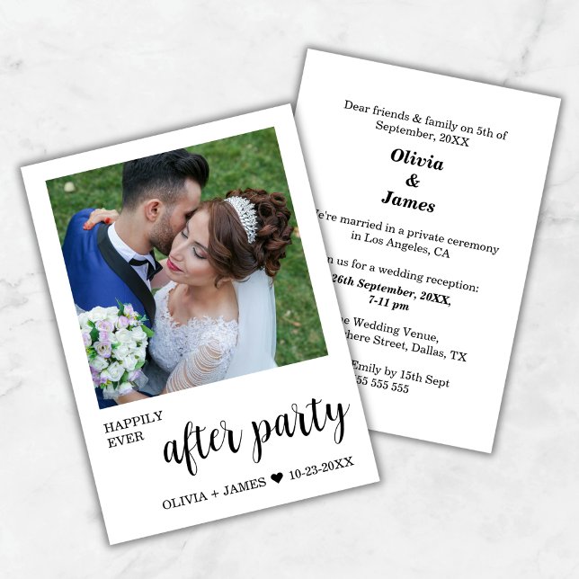 Happily Ever After Party Wedding Reception Photo  Invitation (Happily Ever After Party Wedding Reception Photo Invitation  )