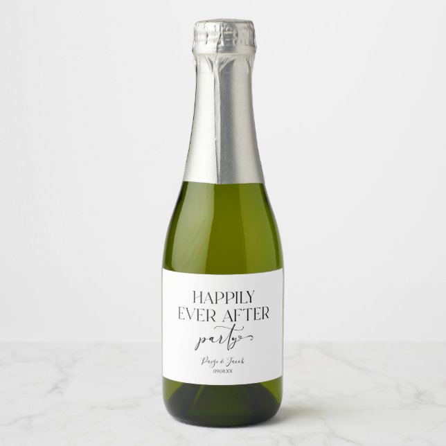 Happily Ever After Party Wedding Reception Sparkling Wine Label (Front)