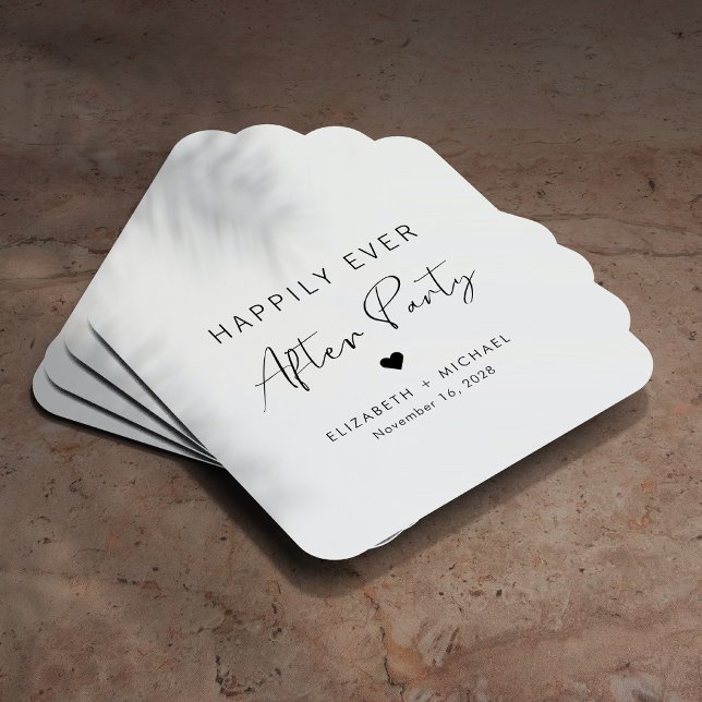 Happily Ever After Party Wedding Reception Square Paper Coaster (Creator Uploaded)