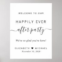 Happily Ever After Party Wedding Reception Welcome