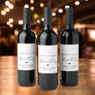 Happily Ever After Party Wedding Reception Wine Label