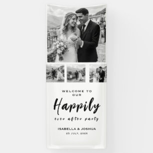 Happily Ever After Party Wedding Welcome Banner