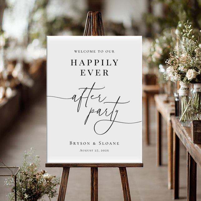 Happily Ever After Party Welcome wedding Poster (Creator Uploaded)