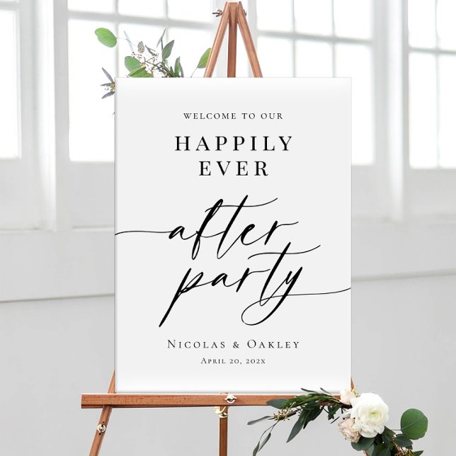 Happily Ever After Party Welcome wedding Poster (Creator Uploaded)